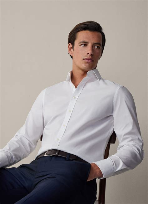 Slim Fit Cotton Shirt in Nutmeg 